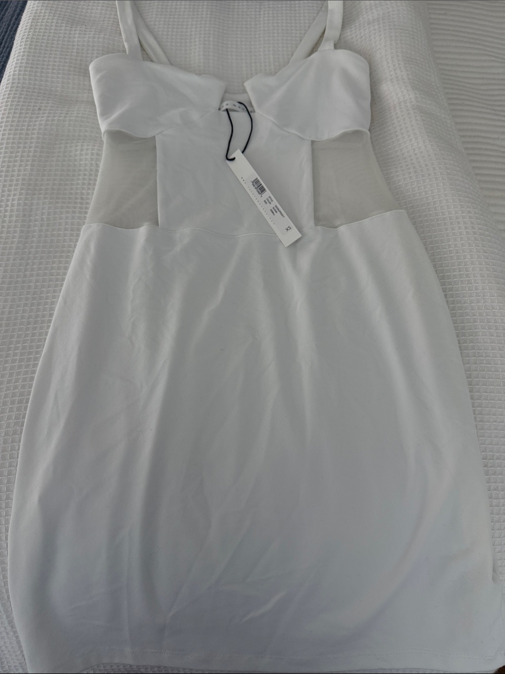 Susana Monaco White Mesh Inset Mini Dress